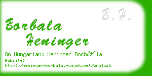 borbala heninger business card